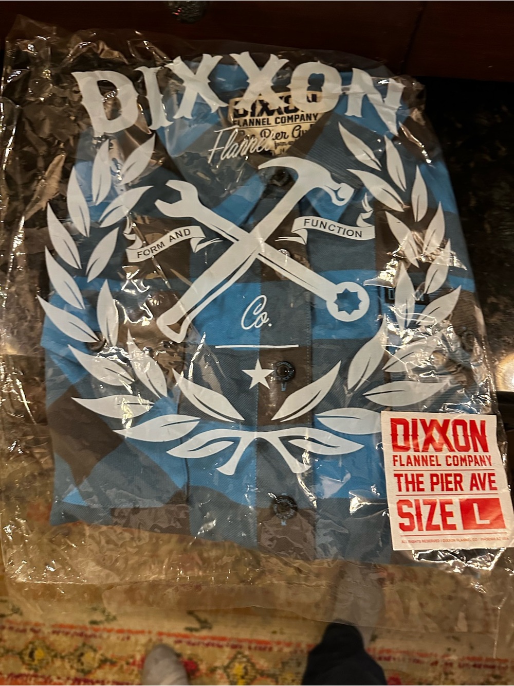 Dixxon Blue and Black Plaid Flannel Shirt -Women’s Large